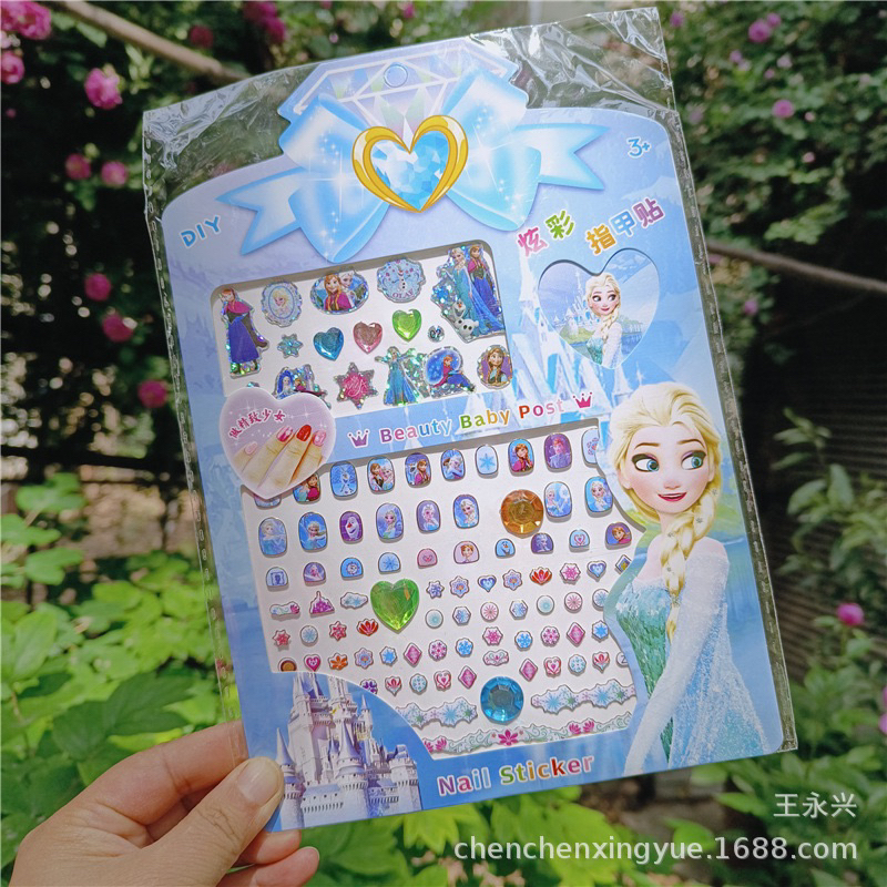 Miếng dán móng tay và dán hoa tai cho bé, sticker dán móng tay và hoa tai dán kết hợp