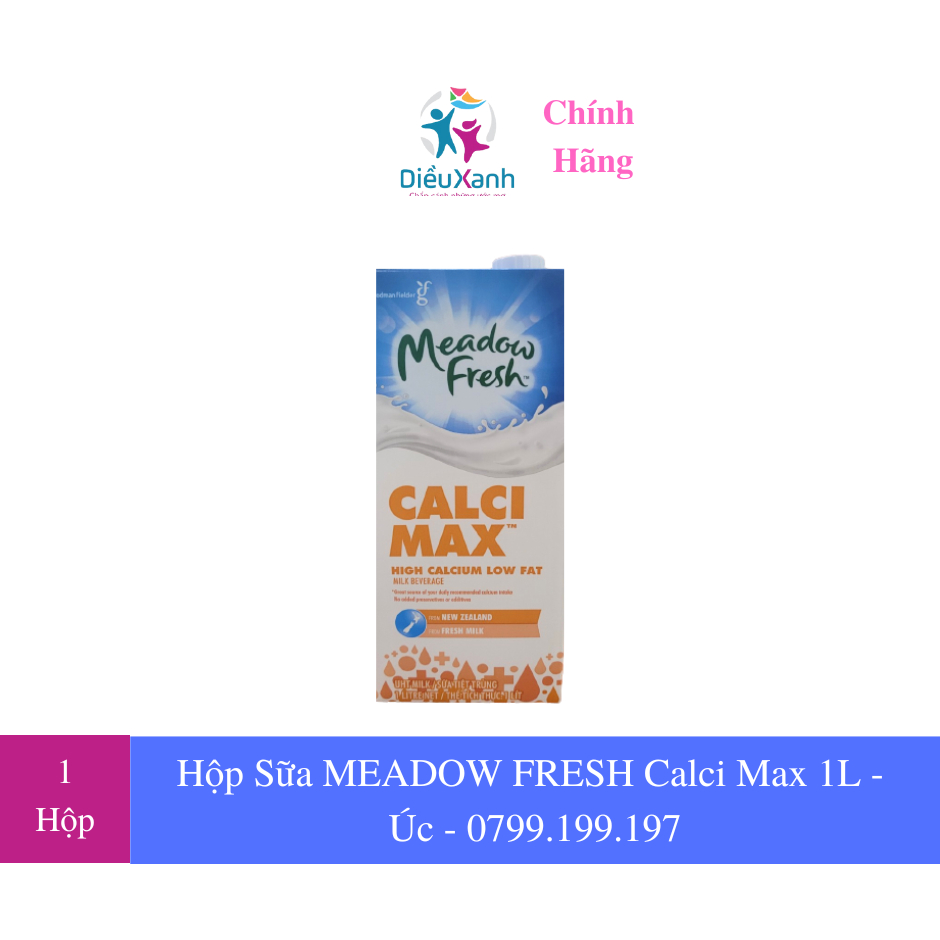 [1 Hộp] Sữa Meadow Fresh CANXI MAX ÍT BÉO 1L - Sữa Tươi Úc