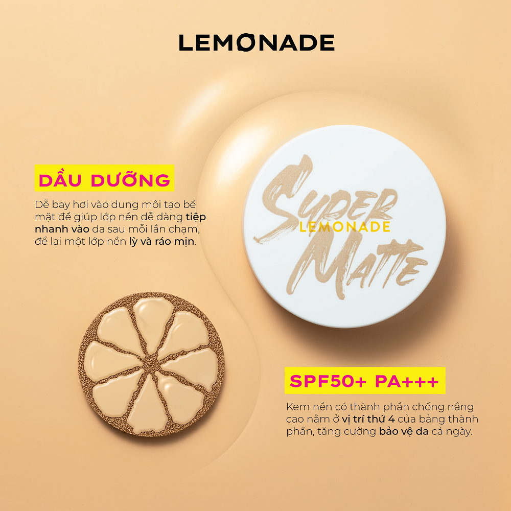 Combo 02 Phấn nước siêu kiềm dầu LEMONADE Supermatte Cushion 03MEDIUM 15g