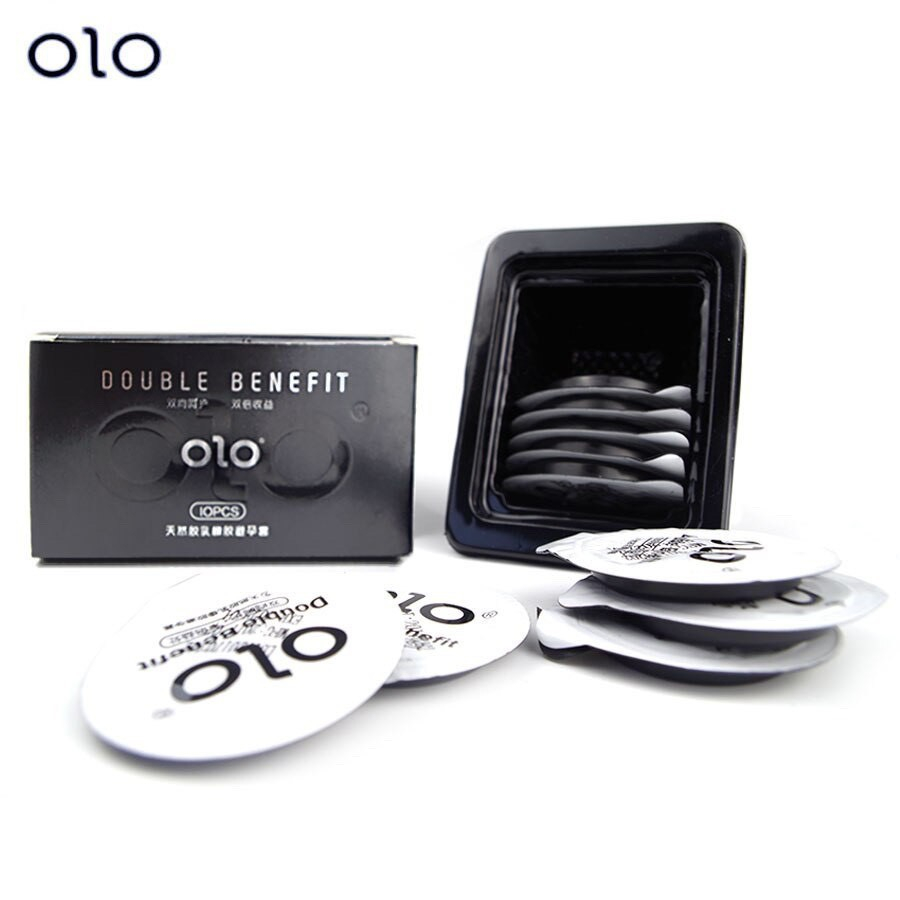 Bao Cao Su OLOL 0.01mm Đen Siêu Mỏng Tặng 1 gói gel - Gốc Nước - Hộp 10 Bcs olo-china