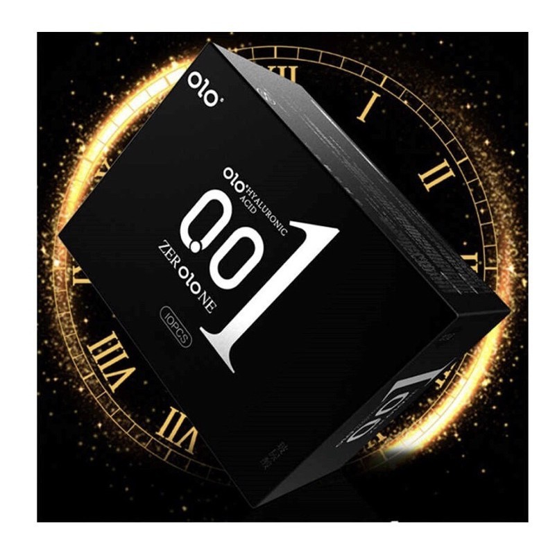 Bao Cao Su OLOL 0.01mm Đen Siêu Mỏng Tặng 1 gói gel - Gốc Nước - Hộp 10 Bcs olo-china