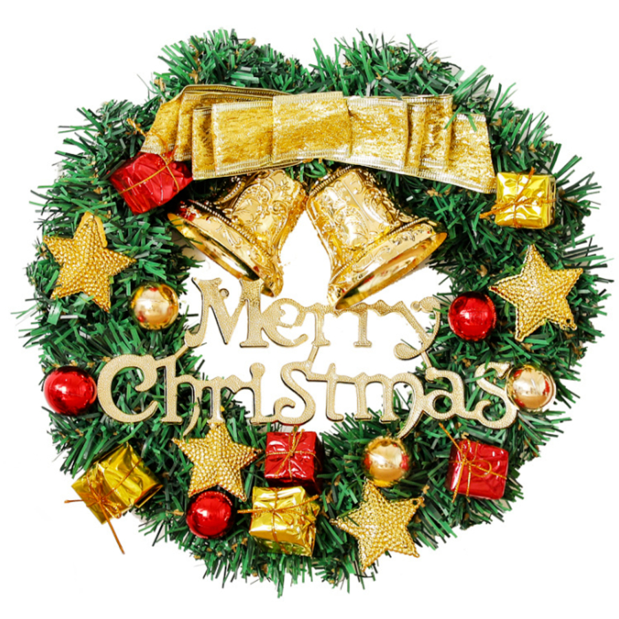 Vòng hoa Noel D39 30CM Vòng Hoa Trang Trí Noel Vòng Nguyệt Quế Giáng Sinh Có Đèn