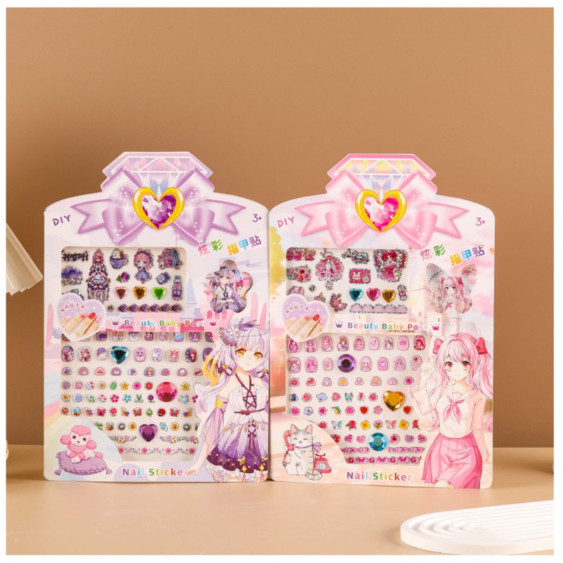 Miếng dán móng tay và dán hoa tai cho bé, sticker dán móng tay và hoa tai dán kết hợp