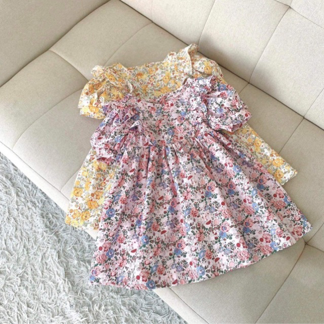 Váy bé gái cộc tay bèo vai💕freeship❤️M.C kids❤️❤️đầm đi học