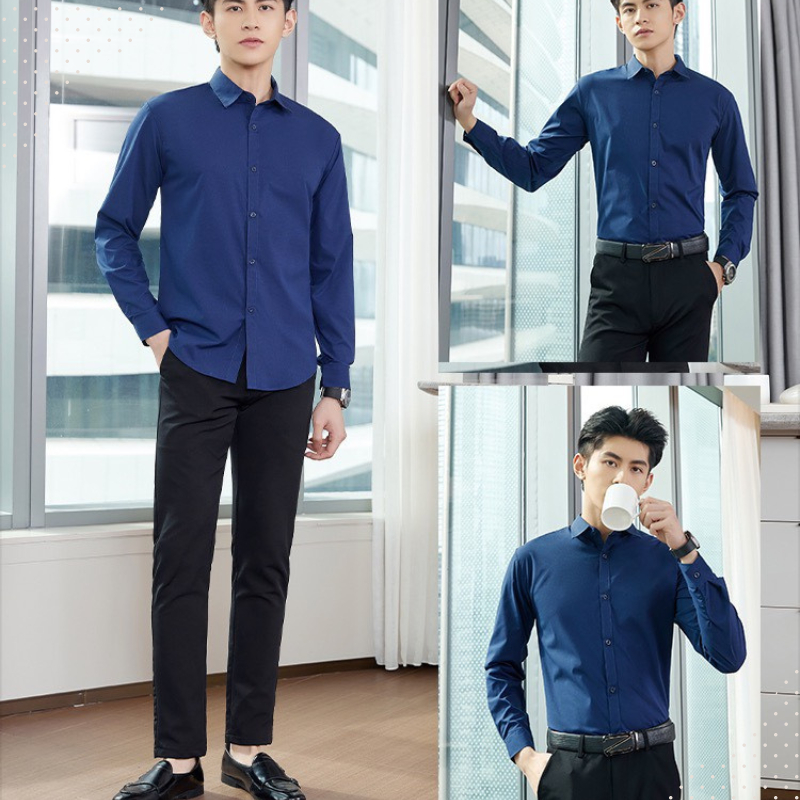 Áo sơ mi nam dài tay TH chất vãi lụa không nhăn mềm mịn