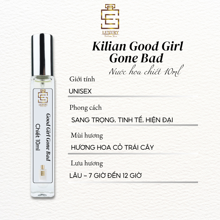 nước hoa chiết nam nữ rắn trắng Kilian good girl gone bad EDP 10ml, nước hoa unisex chính hãng Luxury | BigBuy360 - bigbuy360.vn