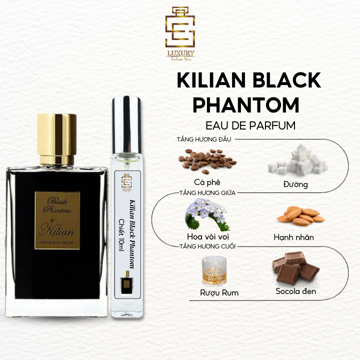 nước hoa chiết nam nữ kilian black phantom memento mori 10ml. nước hoa unisex chính hãng Luxury8386