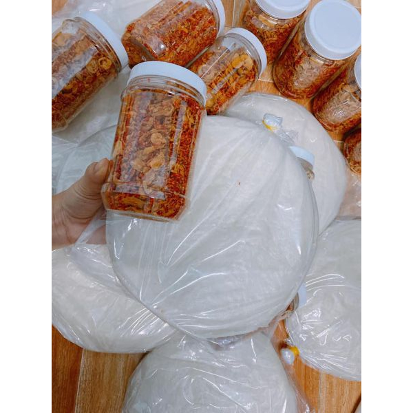 Hủ hành phi muối tép 200g ăn kèm Bánh tráng cuốn phơi sương - Bánh tráng Tây Ninh tận lò không trung gian 0978.878.533