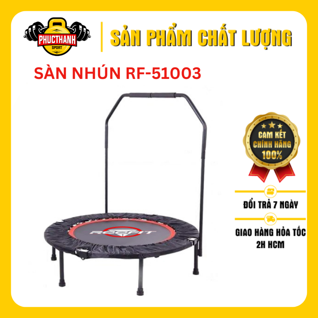 Sàn nhún bạc nhún thảm nhún thể thao lò xo Reefit có tay vịn chuyên dùng tập tại nhà RF-51003 (PHUCTHANHSPORT)