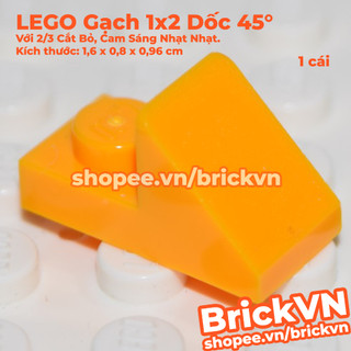 [1 Cái] LEGO Gạch 1x2 Dốc 45° Với 2/3 Cắt Bỏ Màu Cam Sáng Nhạt Nhạt ID 6330901 15672