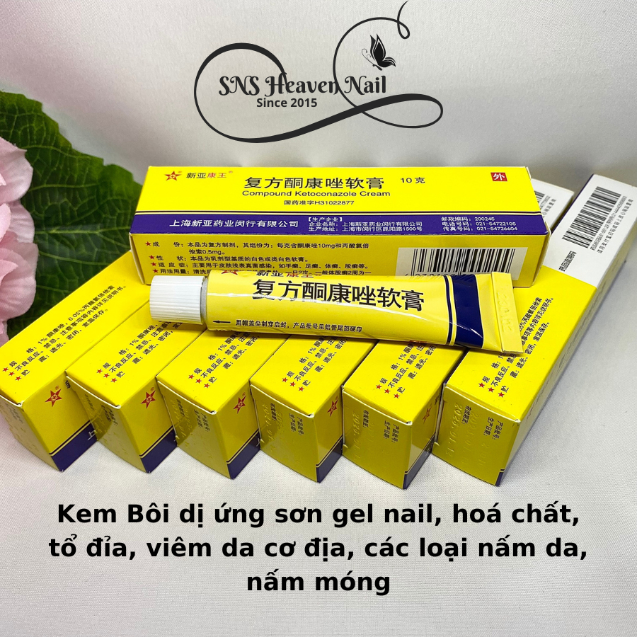 Kem bôi dị ứng sơn gel, mẩn ngứa, viêm da cơ địa, nấm da, nấm móng.