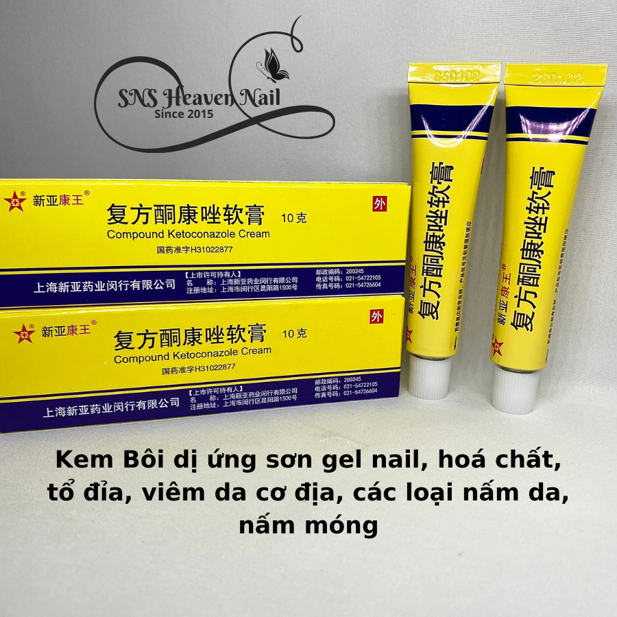 Kem bôi dị ứng sơn gel, mẩn ngứa, viêm da cơ địa, nấm da, nấm móng.