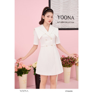 Đầm nữ dáng ngắn chữ A màu trắng trẻ trung YOONA - YT10A018