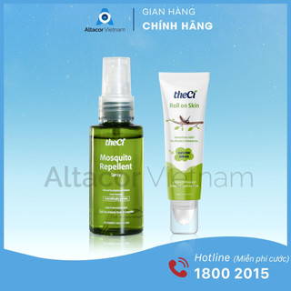 Combo xịt đuổi muỗi & lăn bôi vết đốt theci - an toàn cho bé