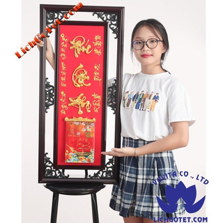 LỊCH GỖ PHÙ ĐIÊU PHÚC LỘC THỌ RỒNG