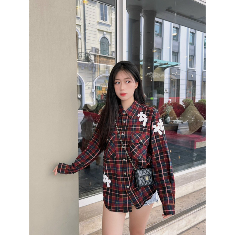 Áo sơ mi - Chrome Hearts - CH flanel kẻ caro newSS23