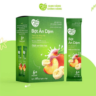  Bột ăn dặm trái cây mùa hè Mămmy kết hợp giữa sữa chuối và đào bổ sung vitamin cho bé yêu - 140gr 
