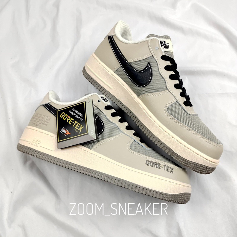 Giày Air Foce1 Low Gore Tex Cream Brown Kem Nâu Fullbox Cao Cấp