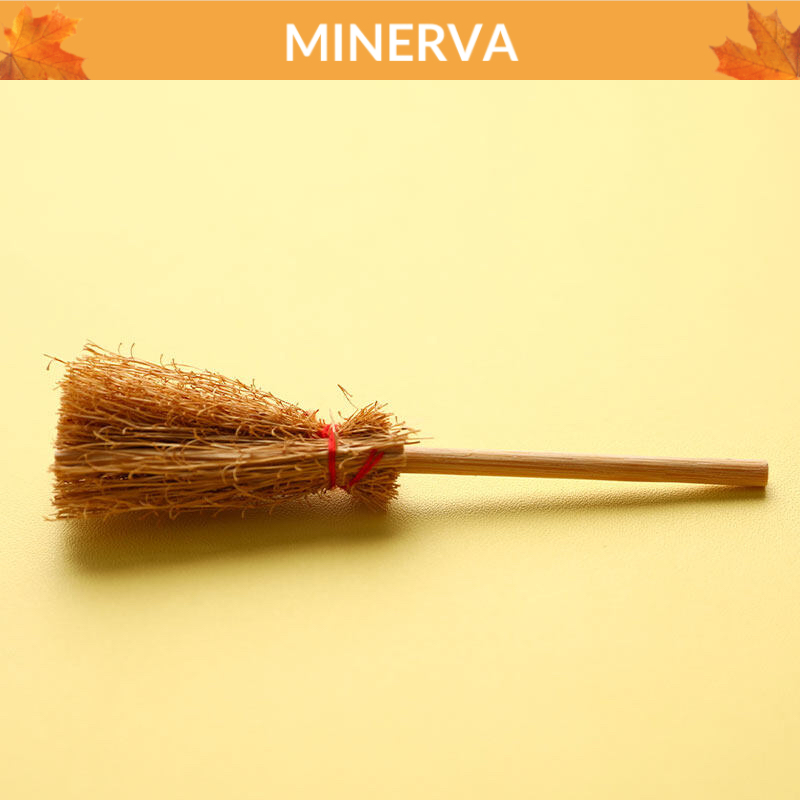 Chổi rơm mini, chổi phù thuỷ trang trí nhà búp bê, trang trí lễ hội, halloween