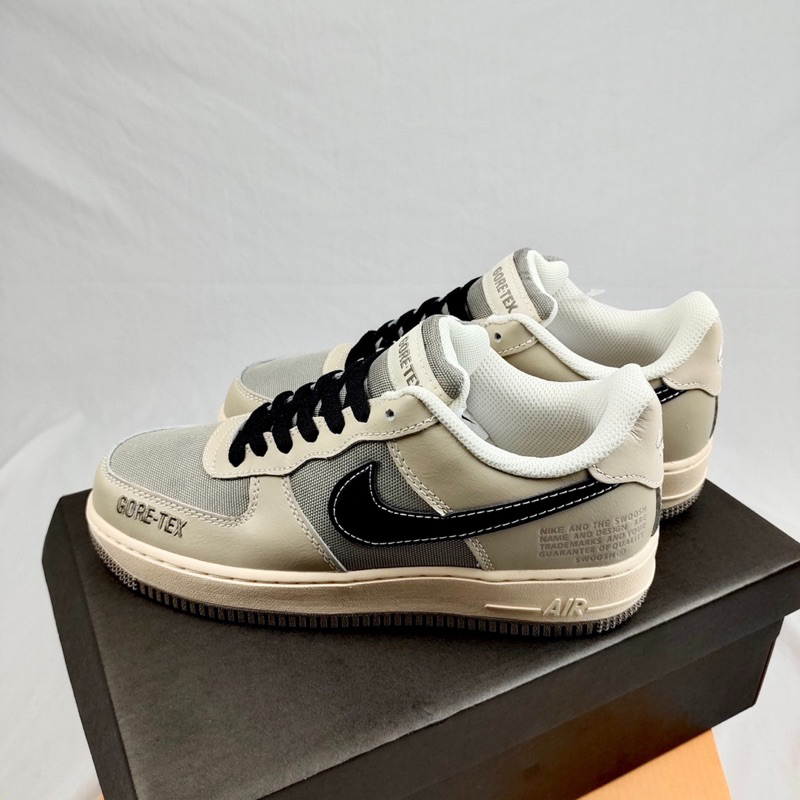 Giày Air Foce1 Low Gore Tex Cream Brown Kem Nâu Fullbox Cao Cấp