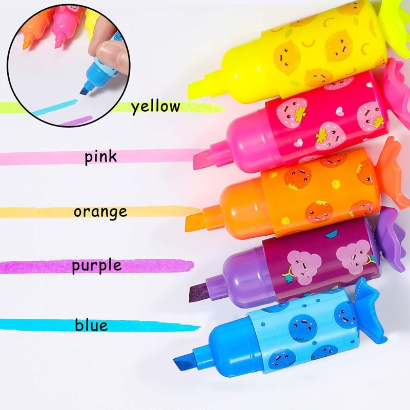 Bút Highlight đánh dấu spotliner nhiều màu _ Bút Highlight Mini Hình Viên Kẹo Dành Cho Học Sinh