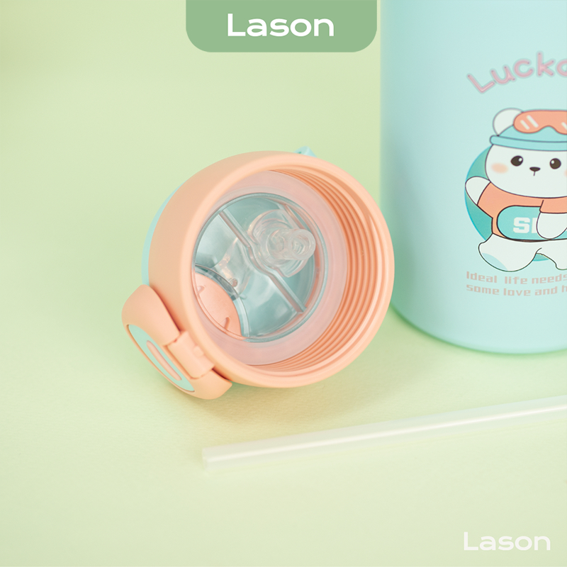 Bình nước giữ nhiệt trẻ em Lason Animal, giữ nhiệt lên đến 8 tiếng, có vòi mút tiện lợi BN-GN11