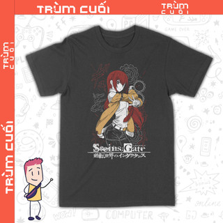  Áo thun Steins;Gate Kurisu Makise Trùm Cuối Anime Game Unisex Cotton 100% 2 màu nam nữ 0328 