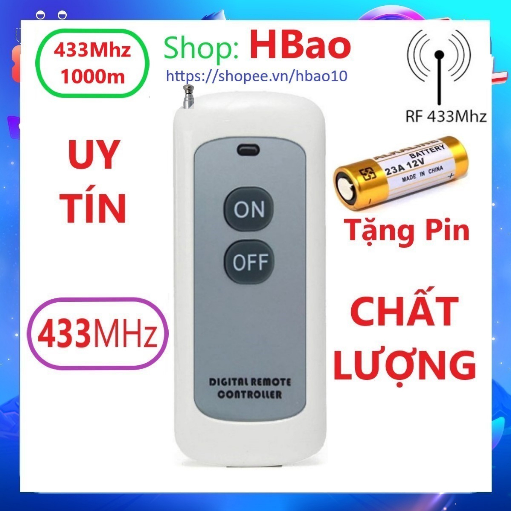 Remote Tay điều khiển từ xa không dây RF 433Mhz 1000m Thích Hợp Với Công Tắc Thông Minh Tuya và nhiều thiết bị khác