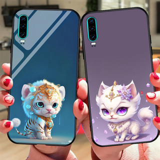 Ốp điện thoại mặt kính huawei p30 / huawei p30 pro in hình con giáp cute 20 23