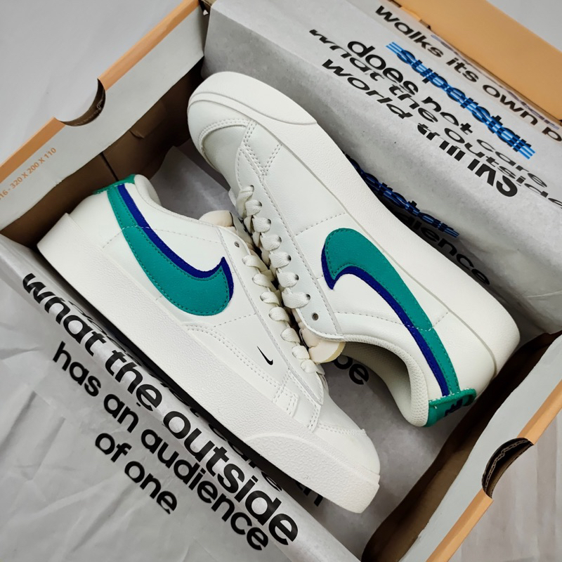 Giày Nai Blazer Double Swoosh Green White - giày balzer trắng xanh lá cao cấp