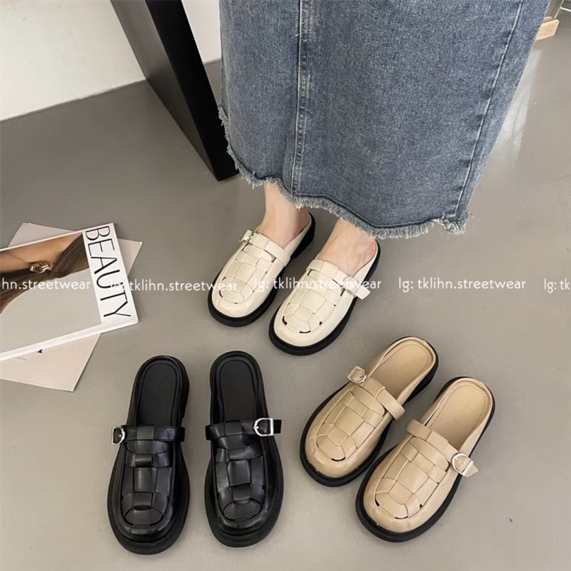 TKLIHN Dép sục Ulzzang thanh lịch 2023 phong cách RETRO Hàn Quốc