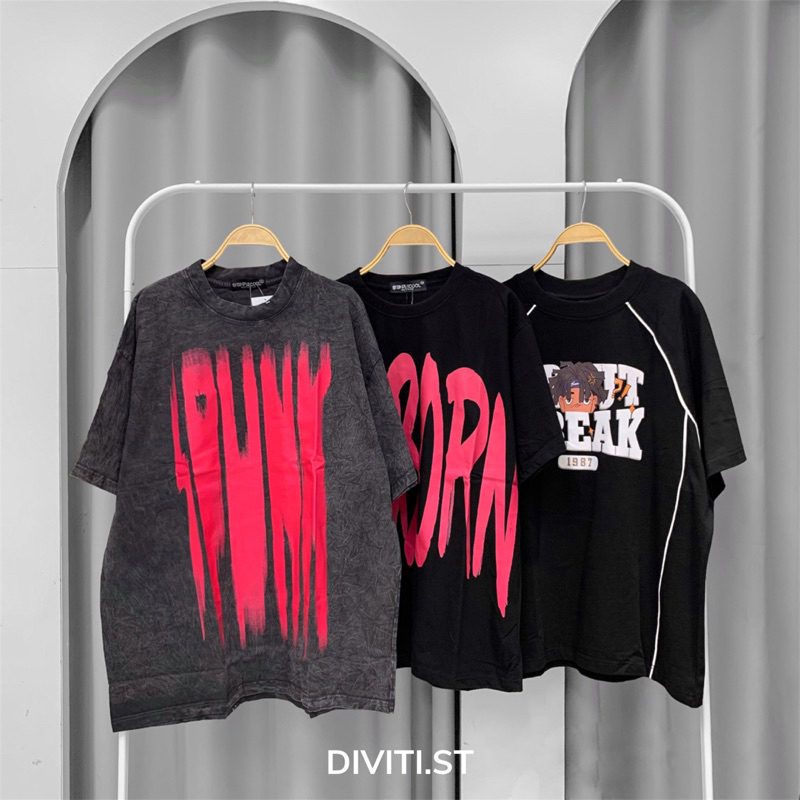 Áo thun WASH SPUNK chữ hồng