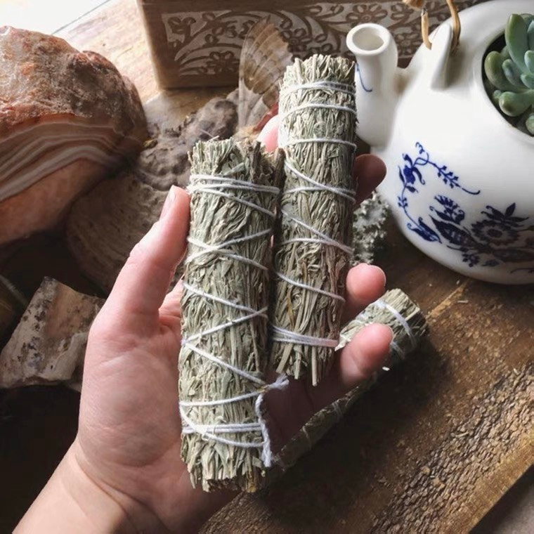 Cây xô thơm, bó xô xanh thanh tẩy tự nhiên,cân bằng cảm xúc, thanh lọc không gian lá sage giảm căng thẳng