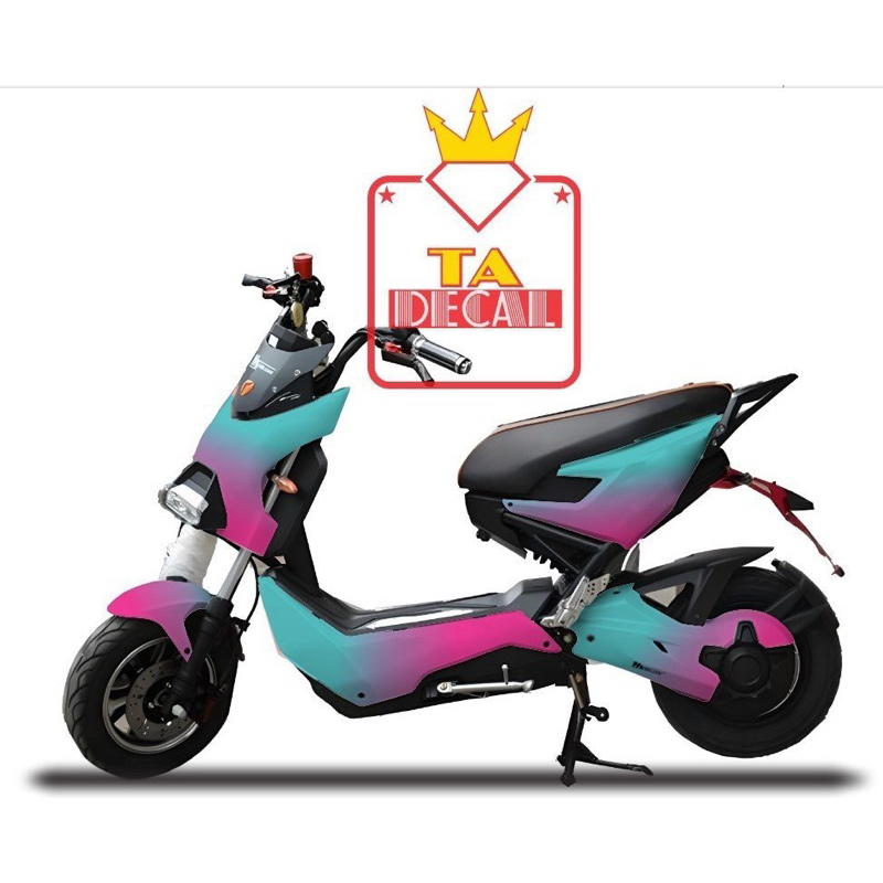 Tem trùm xe điện x men màu loang,tem 4 lớp chống nước