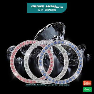 Vòng tròn đính đá và logo trang trí nút khởi động xe hơi Start Stop