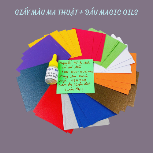 Giấy màu ma thuật ( kèm dầu Magic Oils) thực hành luật hấp dẫn thu hút điều mong muốn trở thành sự thật