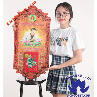 LỊCH GỖ TREO TƯỜNG BÁC HỒ CỜ ĐẢNG