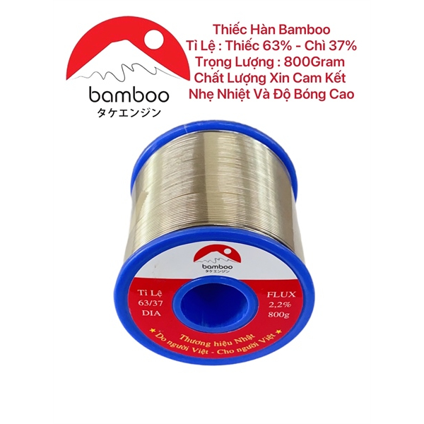 Thiếc Hàn Bamboo 100 Gram 0.8mm 1.0 mm 1.2mm Nhẹ Nhiệt Độ Bóng Cao