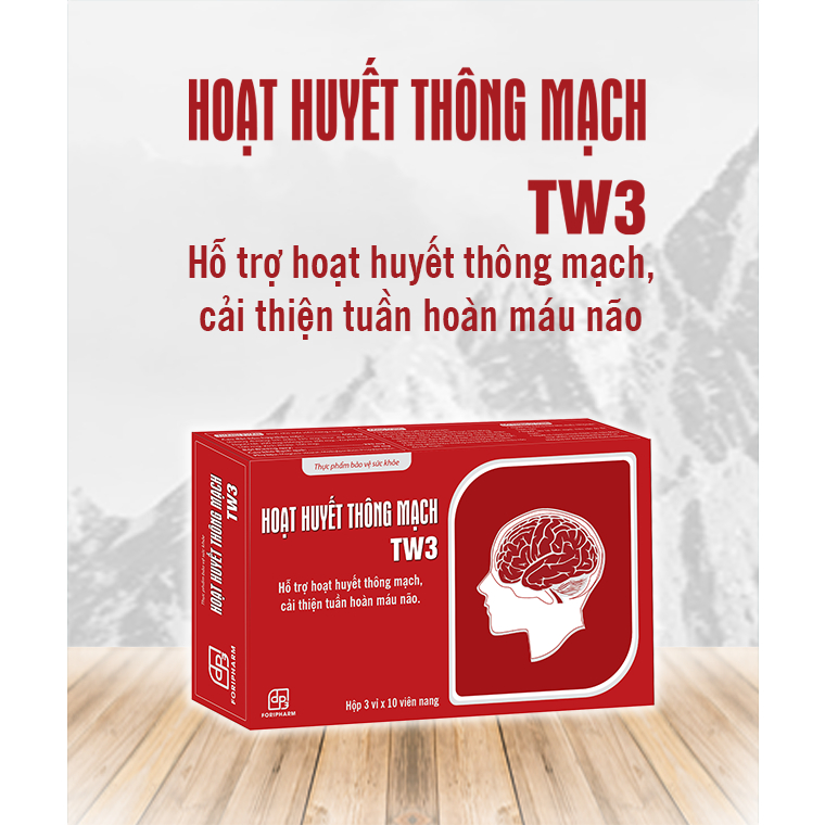 Hoạt huyết thông mạch TW3 hỗ trợ cải thiện tuần hoàn máu não, giảm đau đầu hoa mắt chóng mặt mất ngủ hộp 30 viên