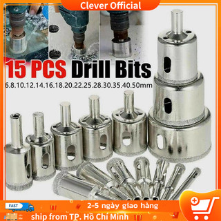 Bộ 10 /15mũi khoan kính khoan đá gạch tiện dụng phi 3 đến 50mm