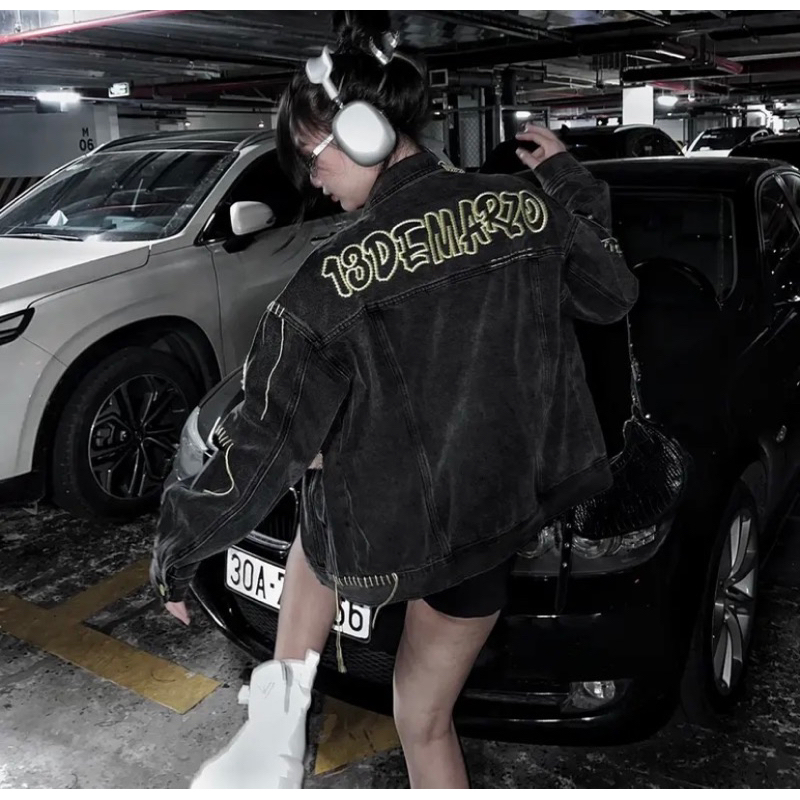 Áo khoác Denim bò 13DMZ mặt cười