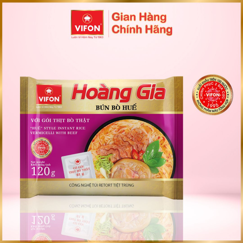 Thùng 18 gói Bún Bò Huế HOÀNG GIA VIFON 120g / Gói