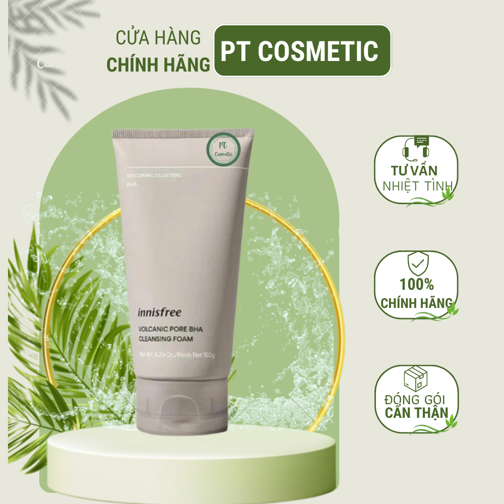 (MẪU MỚI) Sữa Rửa Mặt Tro Núi Lửa Sạch Sâu, Giảm Mụn INNISFREE JEJU VOLCANIC PORE CLEANSING FOAM 150ml