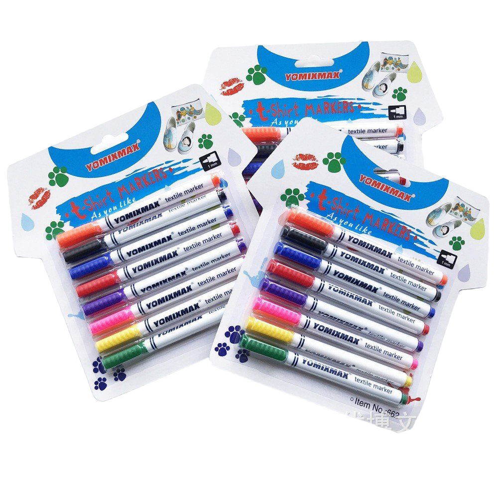 SET 8 bút lông nhiều màu viết vẽ nhuộm màu trang trí vải, áo thun, giày dép thủ công siêu bền màu