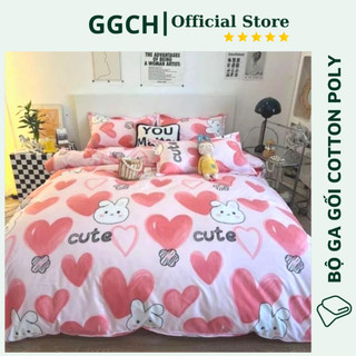 Ga Chun Kèm 2 Vỏ Gối Nằm Mẫu LV, Ra giường đẹp cotton poly ( Được chọn mẫu)