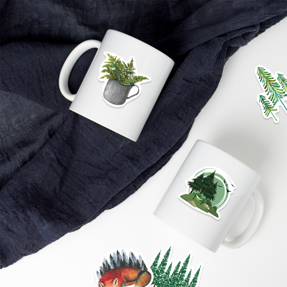 Set 50 Sticker Forest PVC Chống Thấm Nước Trang Trí Vali , Điện Thoại , Laptop , Bình Nước v.v..