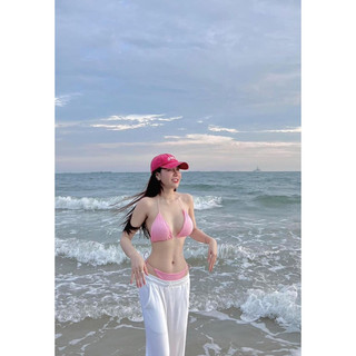 Sẵn Kèm Hình Thật Set Bikini Tam Giác Quần Dây Cột Tuỳ Chỉnh Nhiều Màu