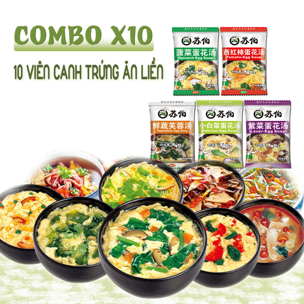 Canh sấy thăng hoa COMBO 10 túi