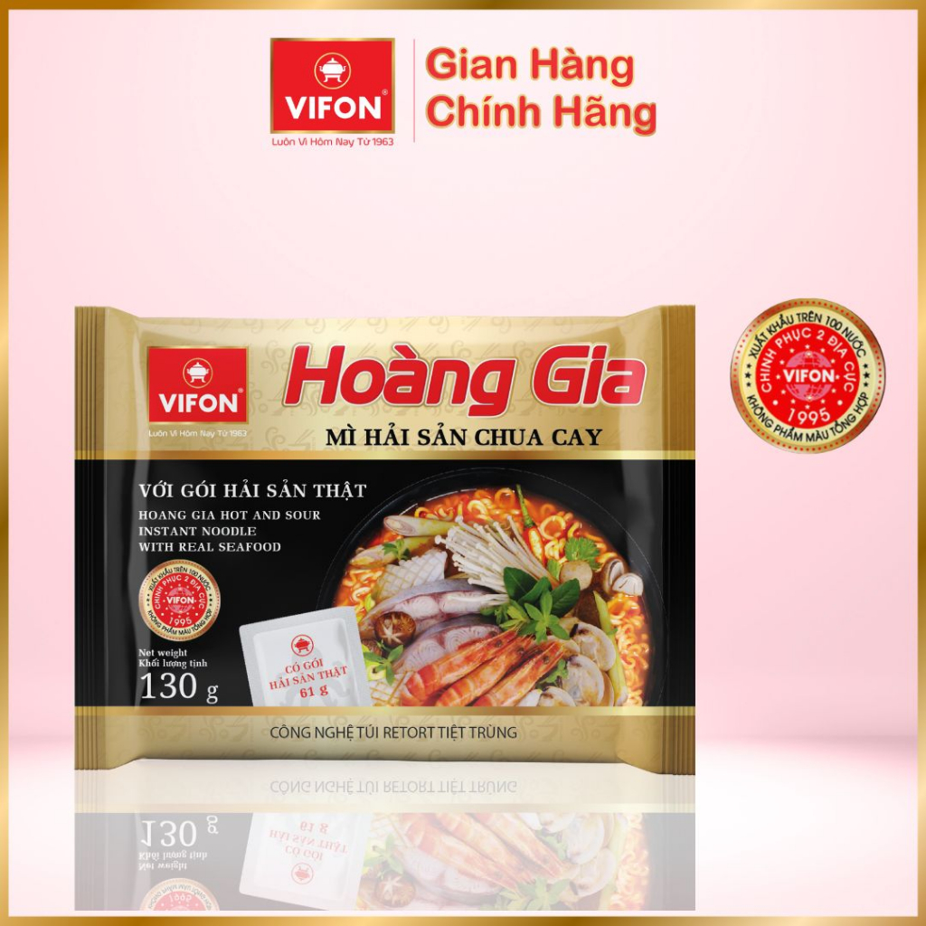 Set 3 gói VIFON Mì Hoàng gia  Thịt bằm/Lẩu cua/Thịt bò/Kim chi/Lẩu thái/Hải sản/Hoành thánh/Mì quảng thịt bằm