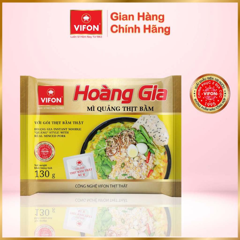 Set 3 gói VIFON Mì Hoàng gia  Thịt bằm/Lẩu cua/Thịt bò/Kim chi/Lẩu thái/Hải sản/Hoành thánh/Mì quảng thịt bằm